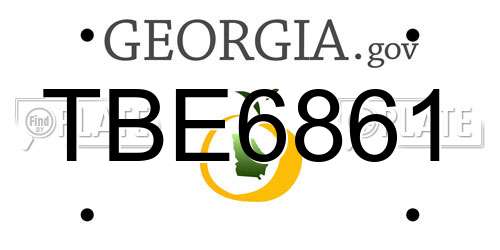 TBE6861 Georgia License Plate