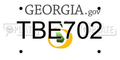 TBE702 Georgia License Plate