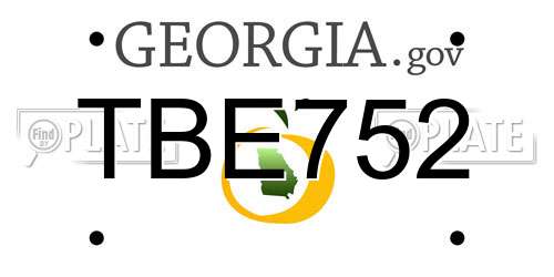 TBE752 Georgia License Plate