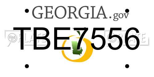 TBE7556 Georgia License Plate