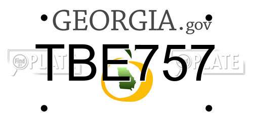 TBE757 Georgia License Plate