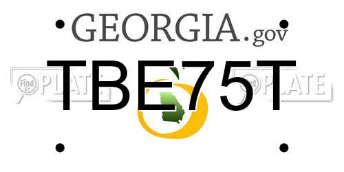 TBE75T Georgia License Plate