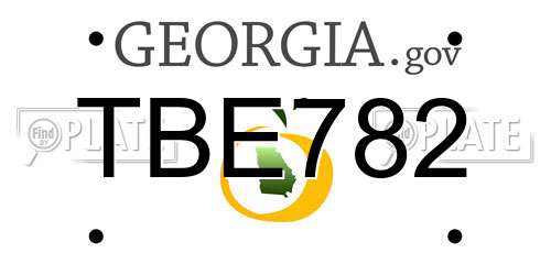 TBE782 Georgia License Plate