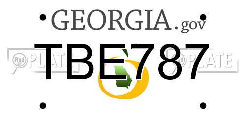TBE787 Georgia License Plate