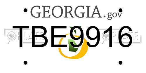 TBE9916 Georgia License Plate