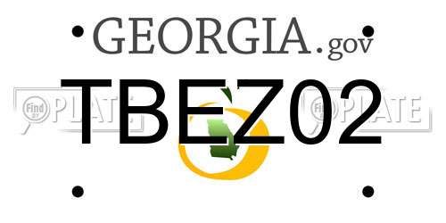 TBEZ02 Georgia License Plate