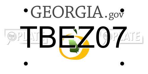 TBEZ07 Georgia License Plate