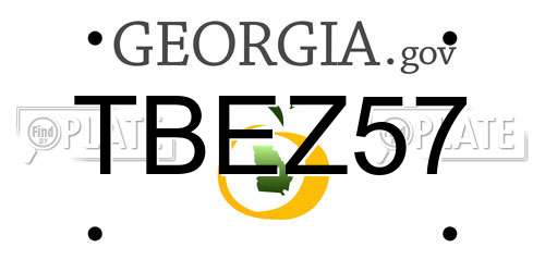 TBEZ57 Georgia License Plate