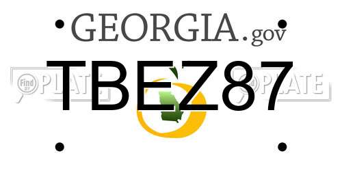TBEZ87 Georgia License Plate