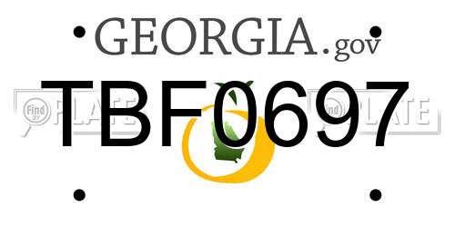 TBF0697 Georgia License Plate