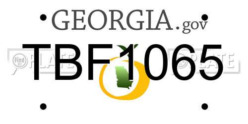 TBF1065 Georgia License Plate