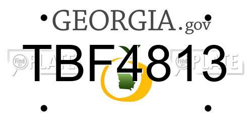 TBF4813 Georgia License Plate