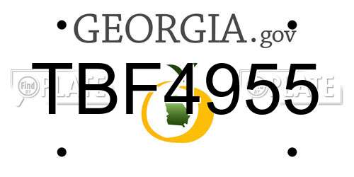 TBF4955 Georgia License Plate