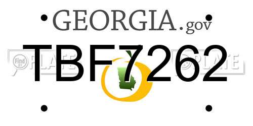 TBF7262 Georgia License Plate