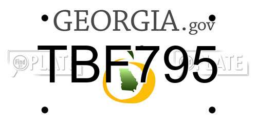TBF795 Georgia License Plate