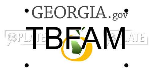 TBFAM Georgia License Plate