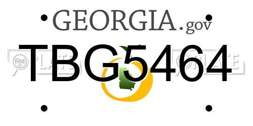 TBG5464 Georgia License Plate