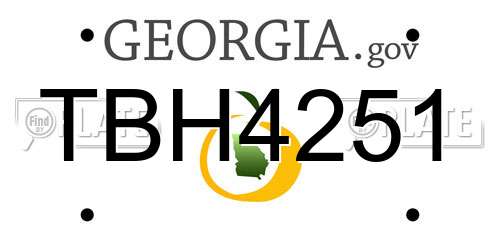TBH4251 Georgia License Plate