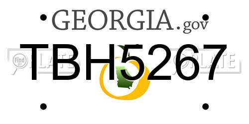 TBH5267 Georgia License Plate