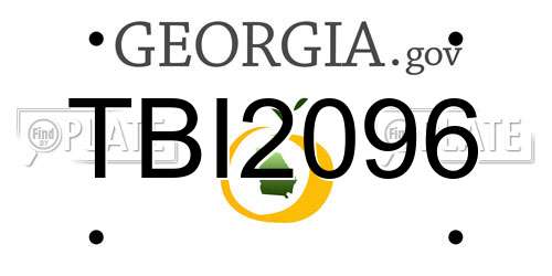 TBI2096 Georgia License Plate