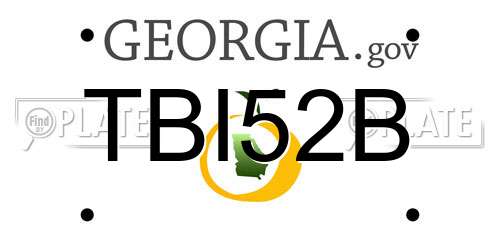 TBI52B Georgia License Plate