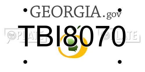 TBI8070 Georgia License Plate