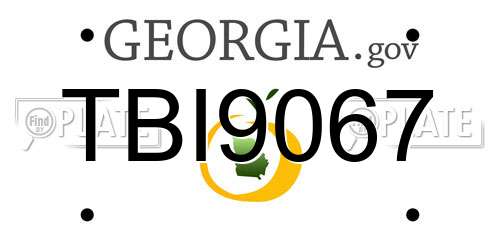TBI9067 Georgia License Plate