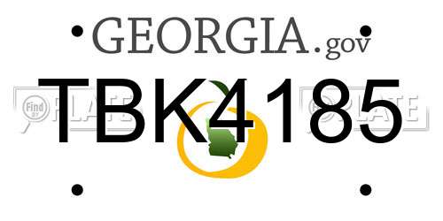 TBK4185 Georgia License Plate