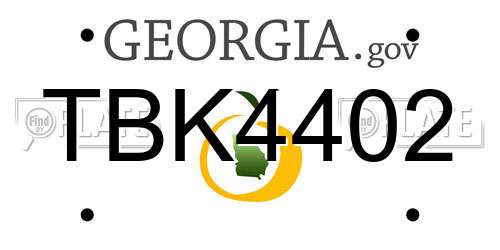 TBK4402 Georgia License Plate