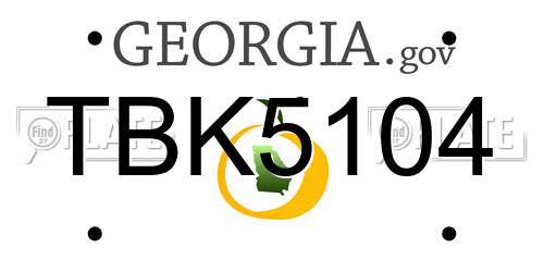 TBK5104 Georgia License Plate