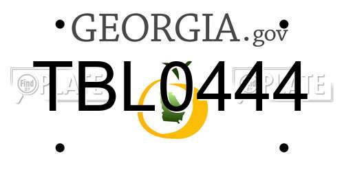 TBL0444 Georgia License Plate