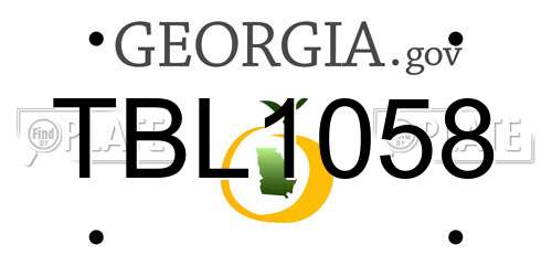 TBL1058 Georgia License Plate