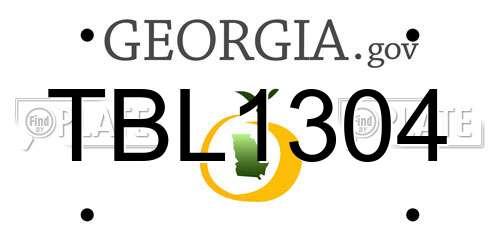 TBL1304 Georgia License Plate