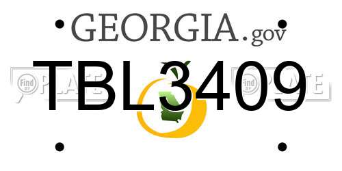 TBL3409 Georgia License Plate