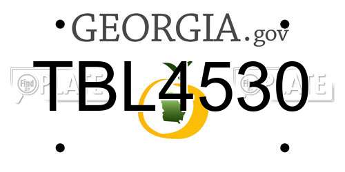 TBL4530 Georgia License Plate