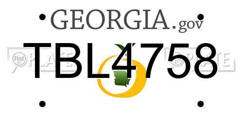 TBL4758 Georgia License Plate