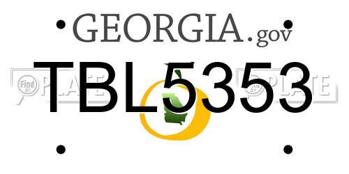 TBL5353 Georgia License Plate