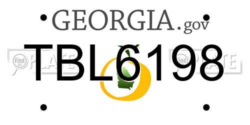 TBL6198 Georgia License Plate