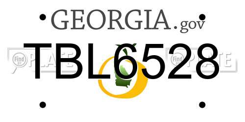 TBL6528 Georgia License Plate