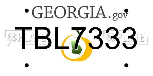 TBL7333 Georgia License Plate