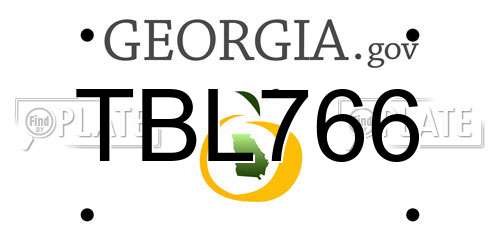 TBL766 Georgia License Plate