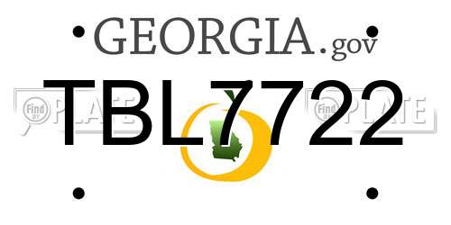 TBL7722 Georgia License Plate