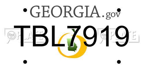 TBL7919 Georgia License Plate