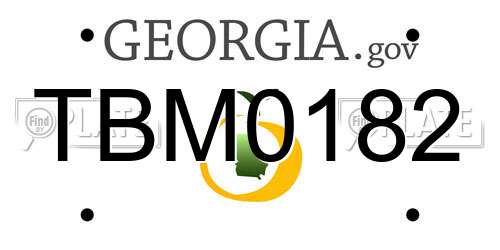 TBM0182 Georgia License Plate