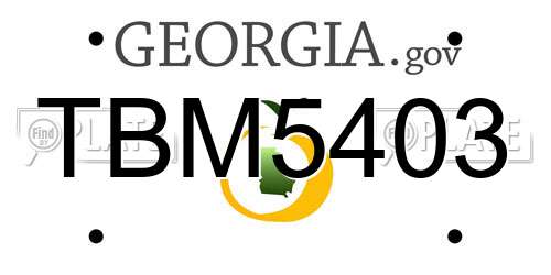 TBM5403 Georgia License Plate