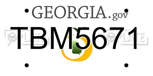 TBM5671 Georgia License Plate