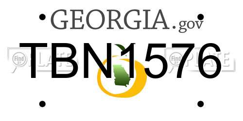 TBN1576 Georgia License Plate