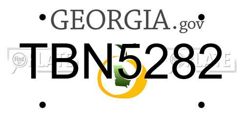 TBN5282 Georgia License Plate
