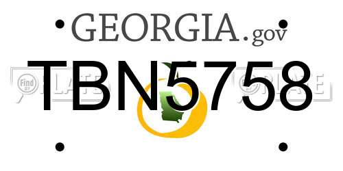 TBN5758 Georgia License Plate