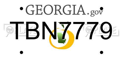 TBN7779 Georgia License Plate